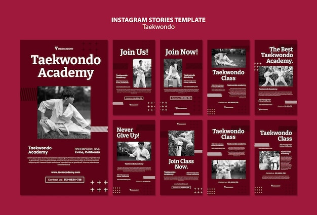 Gratis PSD platte taekwondo-ontwerpsjabloon