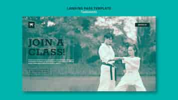 Gratis PSD platte taekwondo-ontwerpsjabloon
