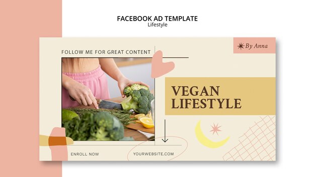 Gratis PSD platte veganistische ontwerpsjabloon