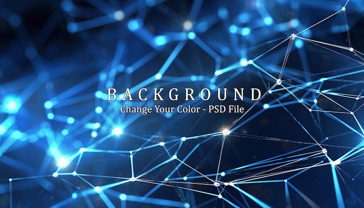 PSD gratuito plesso astratto forme geometriche blu ai generativa