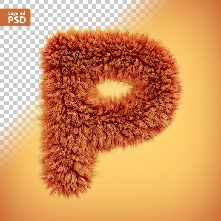 Gratis PSD pluizige 3d-letter