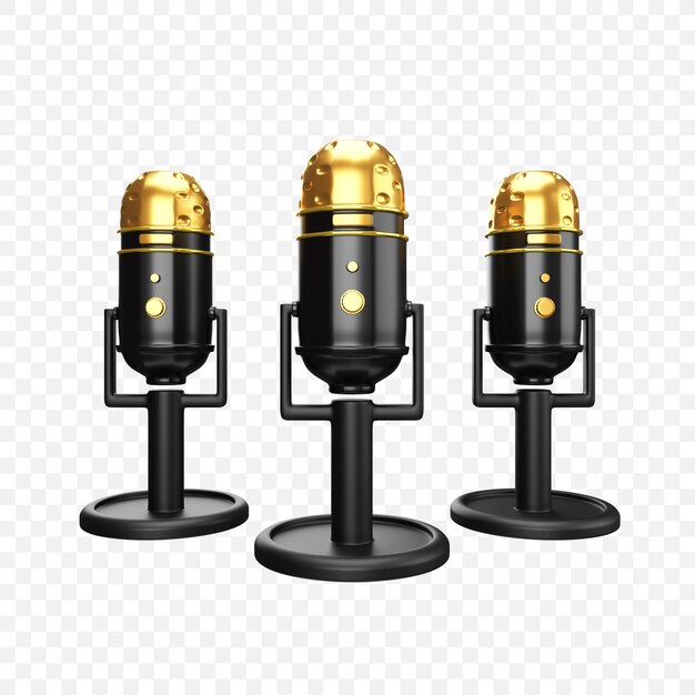 Podcast microfono icona isolato rendering 3d illustrazione