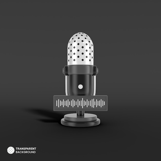 Podcast Micrófono icono Aislado 3d render Ilustración