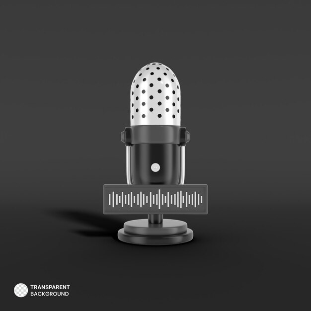 Podcast Micrófono icono Aislado 3d render Ilustración
