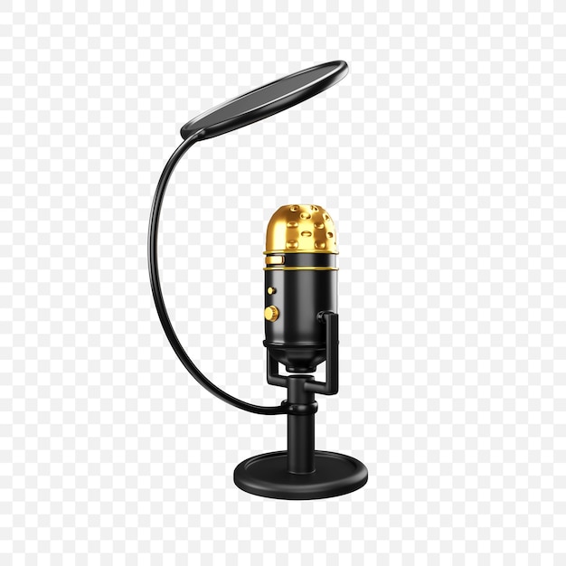 Podcast microfoonpictogram geïsoleerde 3d render illustratie