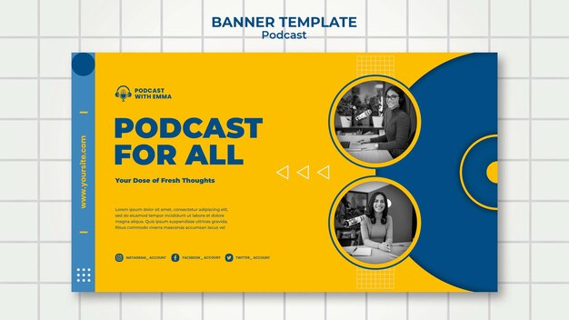 Podcast voor alle bannersjablonen
