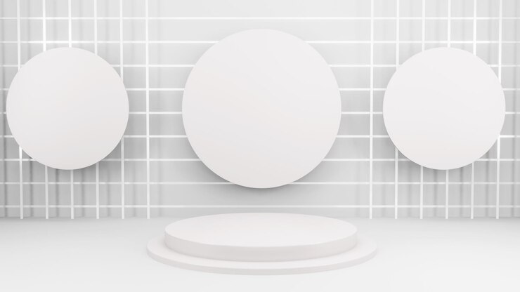 PSD gratuito podio en composición blanca abstracta para presentación de producto 3d render 3d ilustración