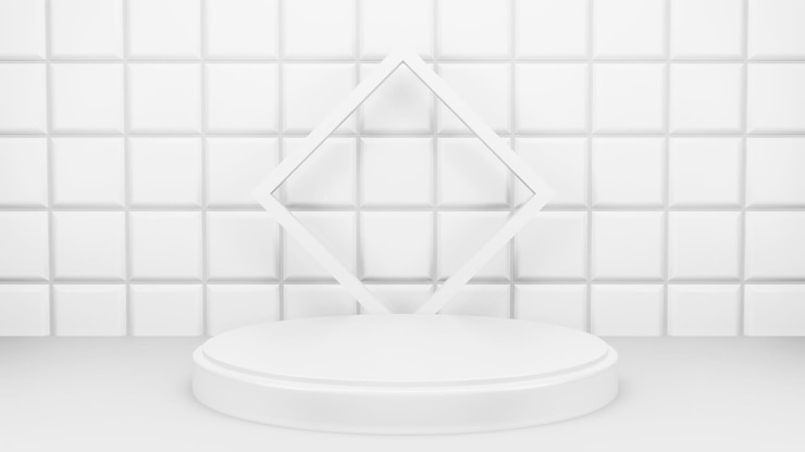 PSD gratuito podio in composizione bianca astratta per la presentazione del prodotto 3d rendering illustrazione 3d