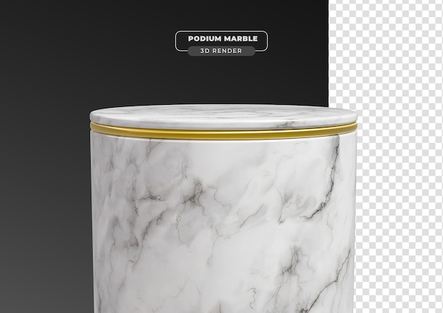 Podio in marmo 3d rendering realistico con sfondo trasparente