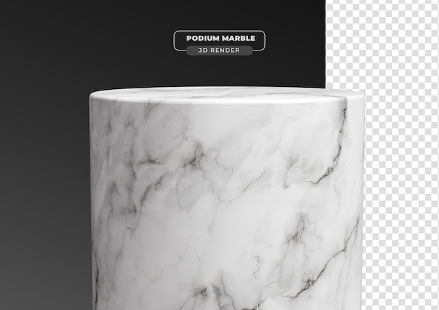 Podio de mármol 3d renderizado realista con fondo transparente
