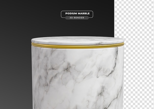 PSD gratuito podio de mármol 3d renderizado realista con fondo transparente