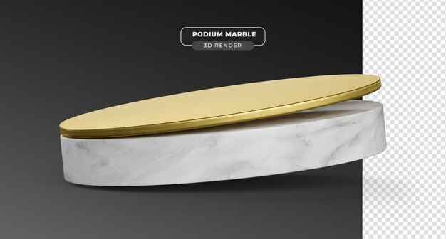 Podio de mármol 3d renderizado realista con fondo transparente