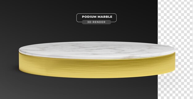 Podio de mármol 3d renderizado realista con fondo transparente