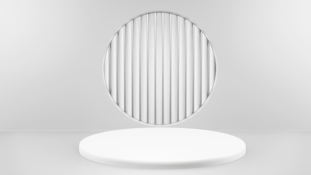 Podium in abstracte witte compositie voor productpresentatie 3d render 3d illustratie