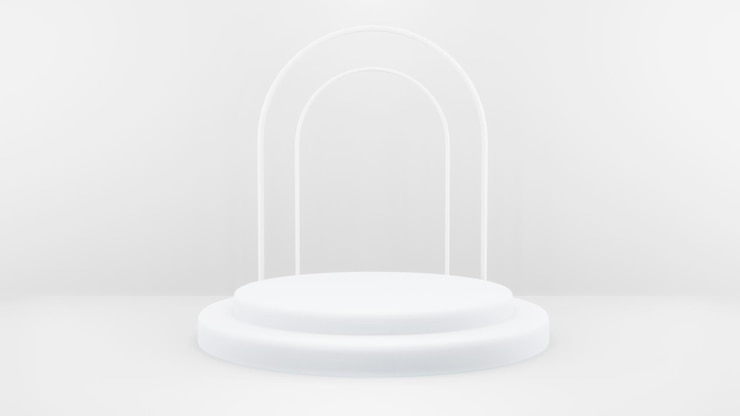 Gratis PSD podium in abstracte witte compositie voor productpresentatie 3d render 3d illustratie