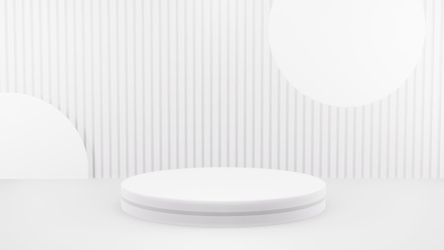 Podium in abstracte witte compositie voor productpresentatie 3d render 3d illustratie