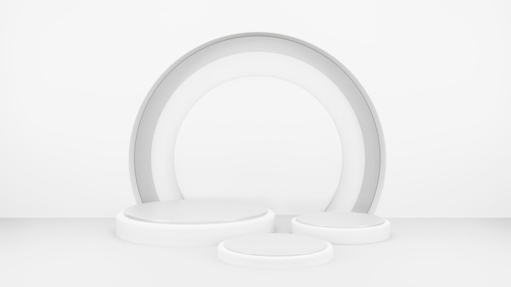 Gratis PSD podium in abstracte witte compositie voor productpresentatie 3d render 3d illustratie