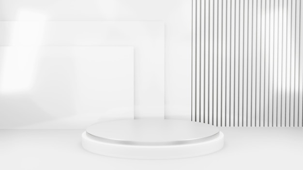 Gratis PSD podium in abstracte witte compositie voor productpresentatie 3d render 3d illustratie