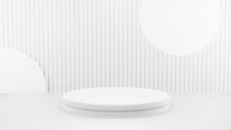 Gratis PSD podium in abstracte witte compositie voor productpresentatie 3d-rendering 3d-illustratie