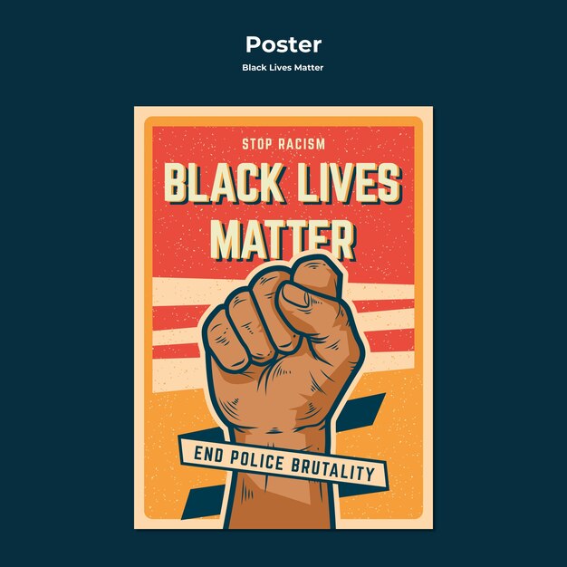 Poner fin a la brutalidad policial sin racismo plantilla de póster