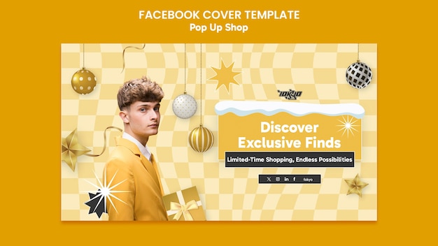 Gratis PSD pop-up shop facebook cover sjabloon