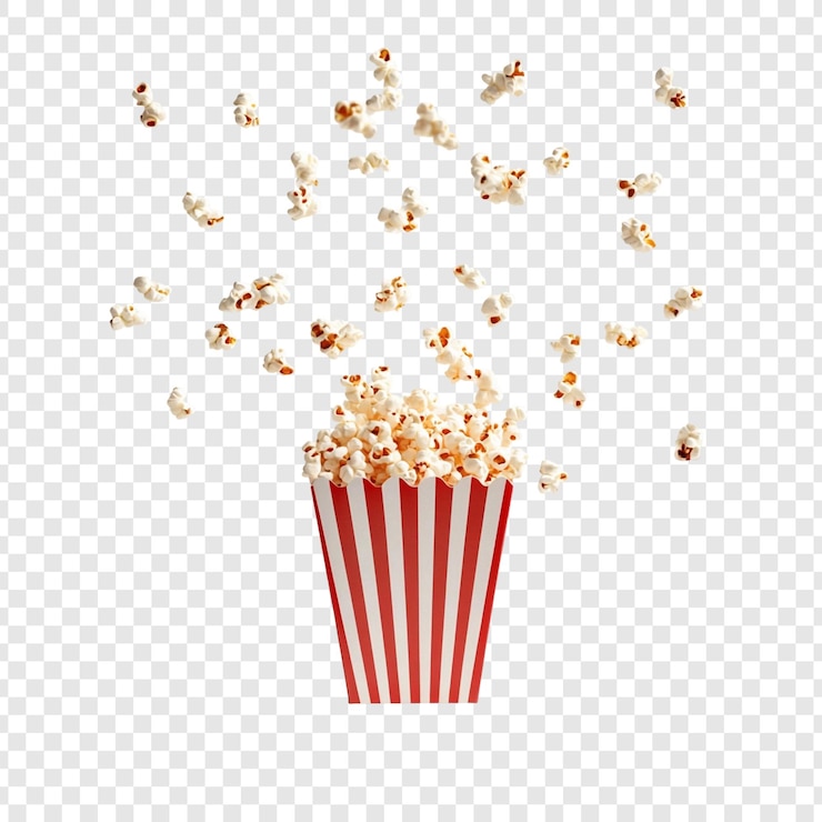 Gratis PSD popcorn explosion een heerlijke uitbarsting van film avond plezier