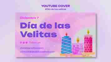 PSD gratuito la portada de la celebración de dia de las velitas en youtube