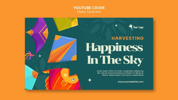 PSD gratuito la portada de la celebración de makar sankranti en youtube