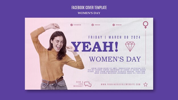 PSD gratuito portada de facebook de celebración del día de la mujer.