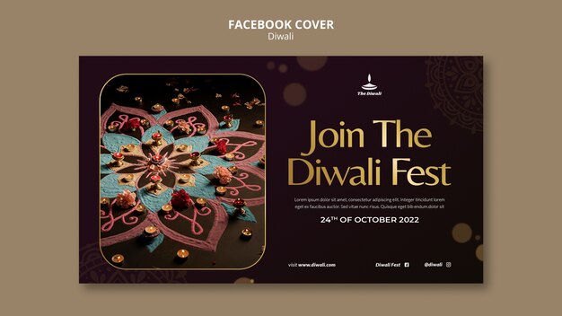 Portada de facebook de celebración de diwali