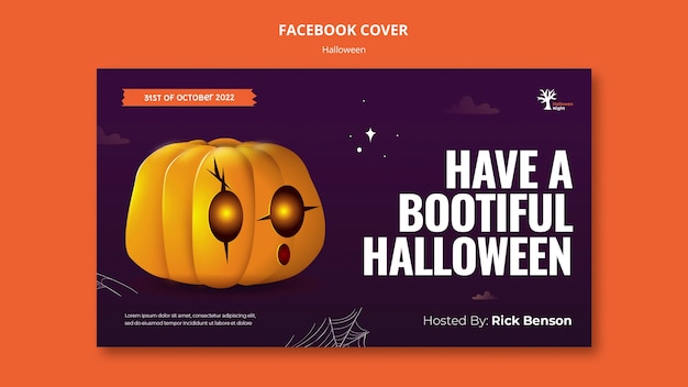 PSD gratuito portada de facebook de celebración de halloween