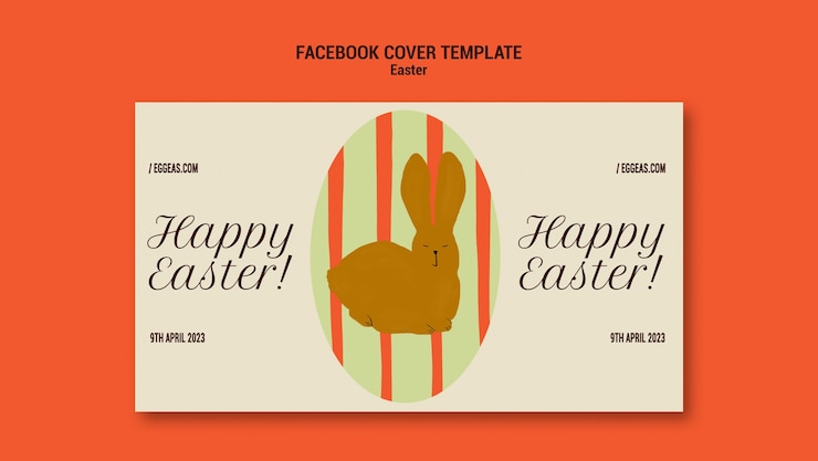 PSD gratuito portada de facebook de celebración de pascua de diseño plano
