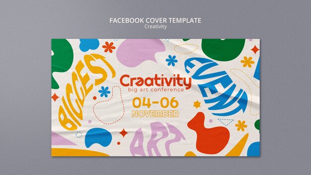 Portada de facebook de concepto de creatividad de diseño plano