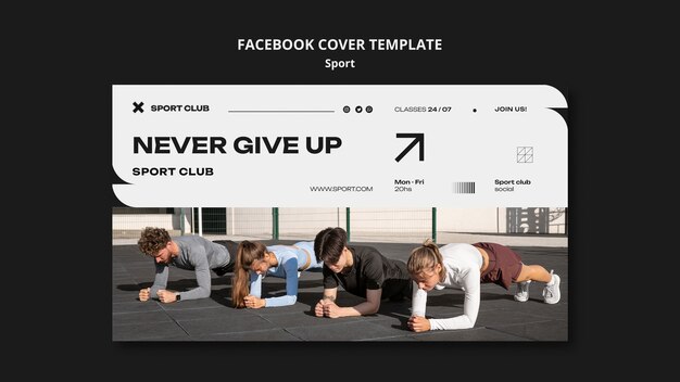 Portada de facebook de concepto de deporte minimalista