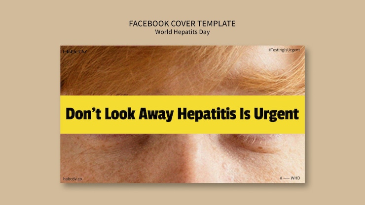 PSD gratuito portada de facebook del día mundial de la hepatitis de diseño plano