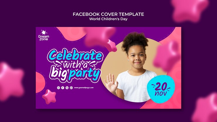 PSD gratuito portada de facebook del día mundial de la infancia