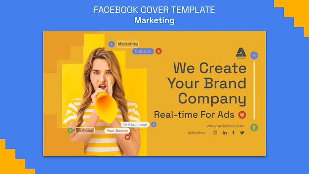 PSD gratuito portada de facebook de estrategia de marketing