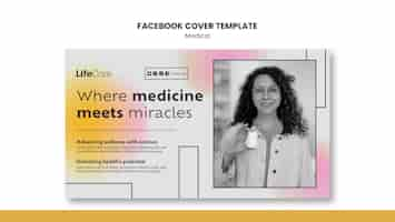 PSD gratuito la portada de facebook de gradient medical care (cuidado médico en gradiente)