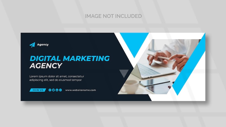 PSD gratuito portada de facebook de marketing digital y plantilla de banner panorámico