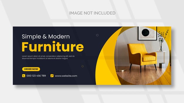 Portada de facebook de muebles y plantilla de banner web