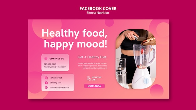 PSD gratuito portada de facebook de nutrición física