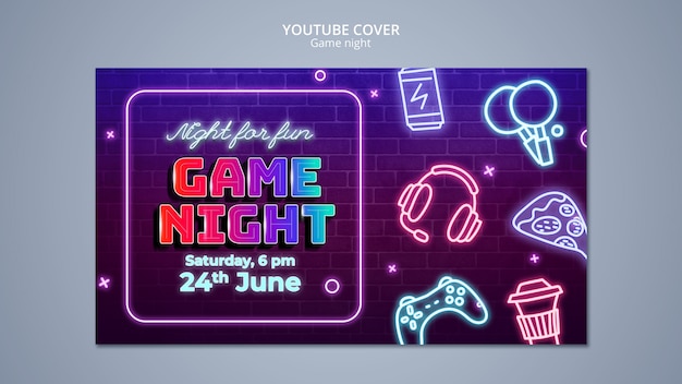 La portada de la noche de juegos de entretenimiento de YouTube