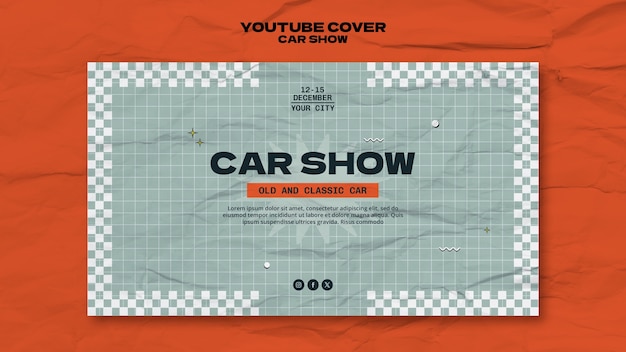 PSD gratuito la portada del programa de autos en youtube