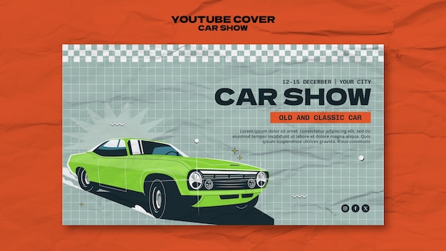 PSD gratuito la portada del programa de autos en youtube