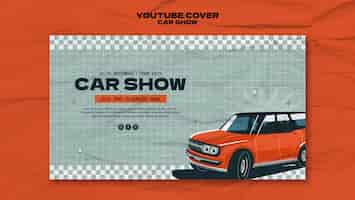 PSD gratuito la portada del programa de autos en youtube