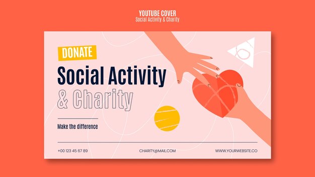 Portada de youtube de actividad social y caridad.