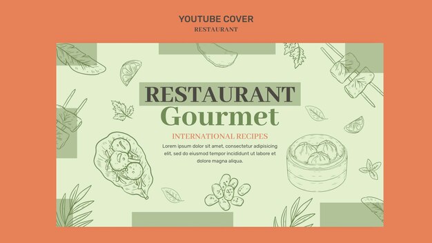 Portada de YouTube de apertura de un restaurante dibujado a mano