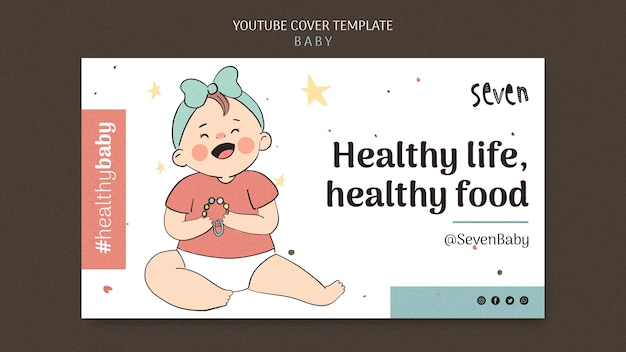 Portada de youtube de atención médica para bebés dibujada a mano