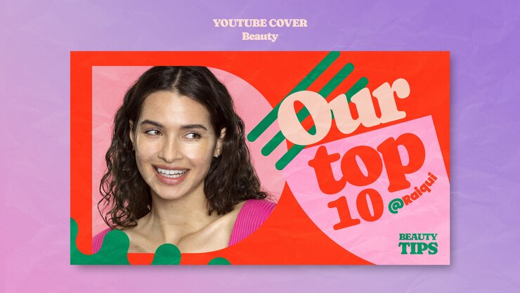 PSD gratuito portada de youtube de belleza coreana de diseño plano