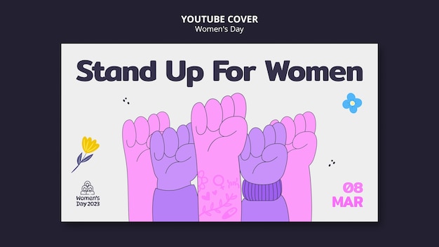 Portada de youtube de celebración del día de la mujer.